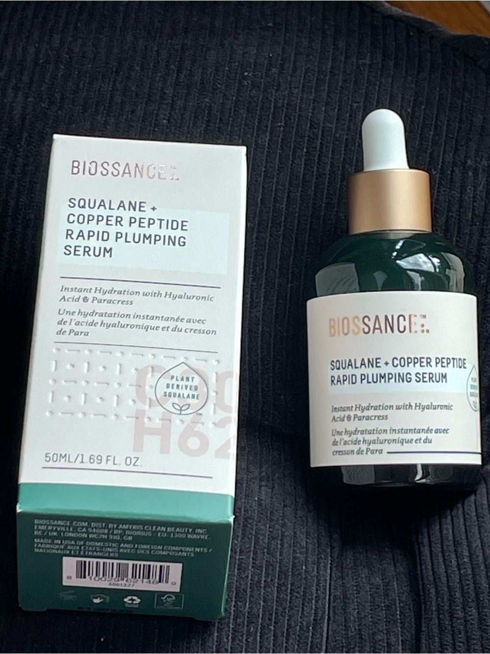 Biossance Squalane + Copper Peptide Serum - Green & Gold